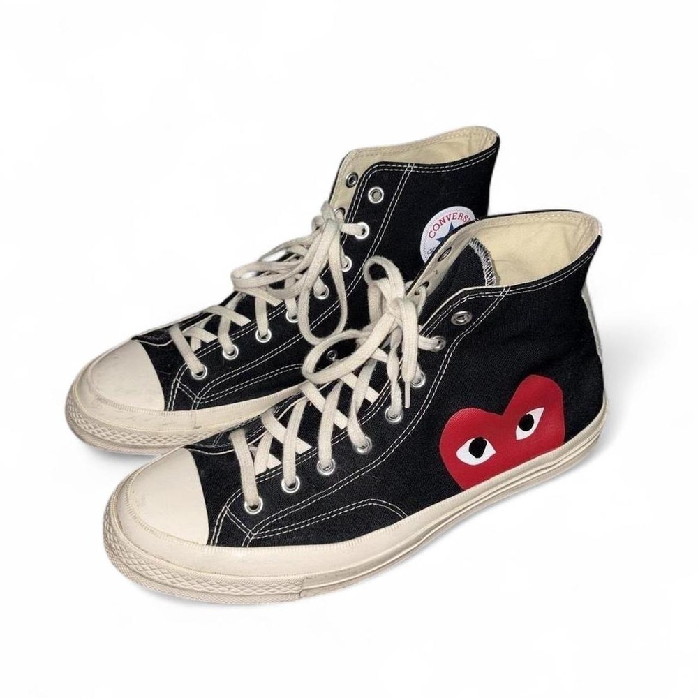 Converse PLAY Comme Des Garcons Chuck Taylor Shoes Mens Size 12 Black Hightop